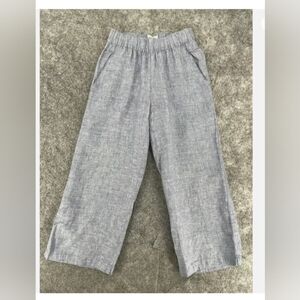 Wide leg cropped linen pants